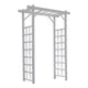 Dura-Trel Elmwood Arbor, 57 by 84 Inch PVC Patio Garden Arch, Outdoor Lattice Frame Decoration or Trellis for Climbing Plants, White