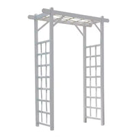 Arche de jardin Dura-Trel Elmwood, 57 x 84 pouces, en PVC, pour terrasse, décoration de cadre extérieur ou treillis pour plantes grimpantes, blanc