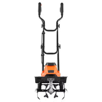 VEVOR Motoculteur electrique filaire, motoculteur de jardin largeur de labour 14 pouces, moteur 10 A, cultivateur avec dents en acier et poignee pliable, orange et noir