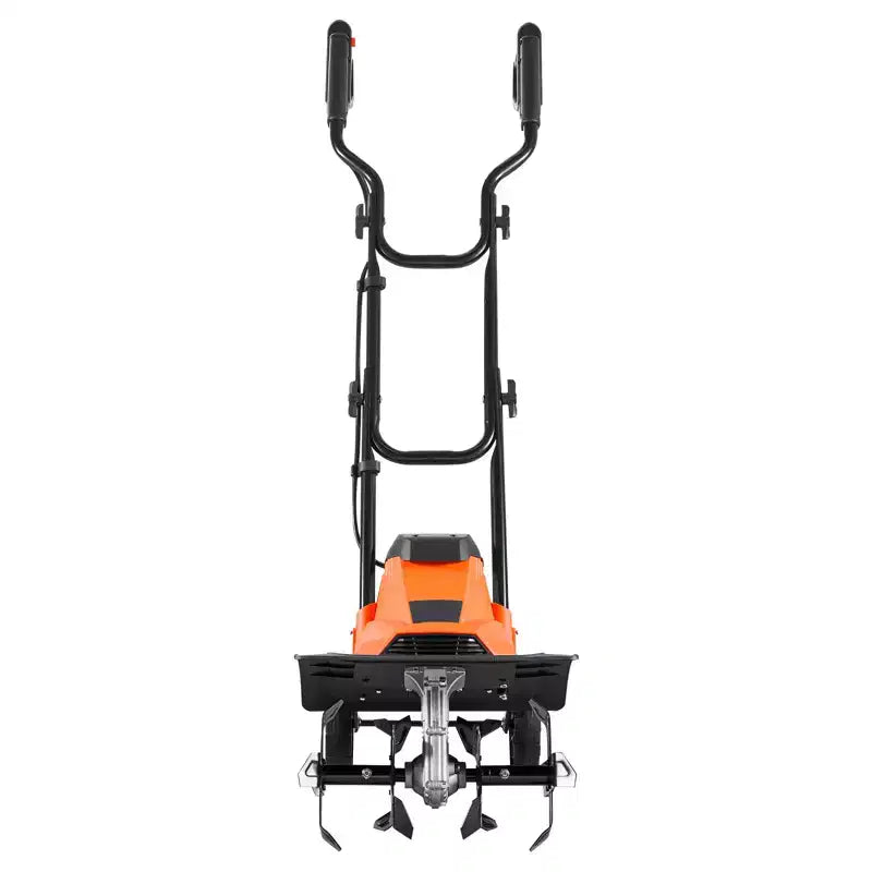 VEVOR Motoculteur electrique filaire, motoculteur de jardin largeur de labour 14 pouces, moteur 10 A, cultivateur avec dents en acier et poignee pliable, orange et noir