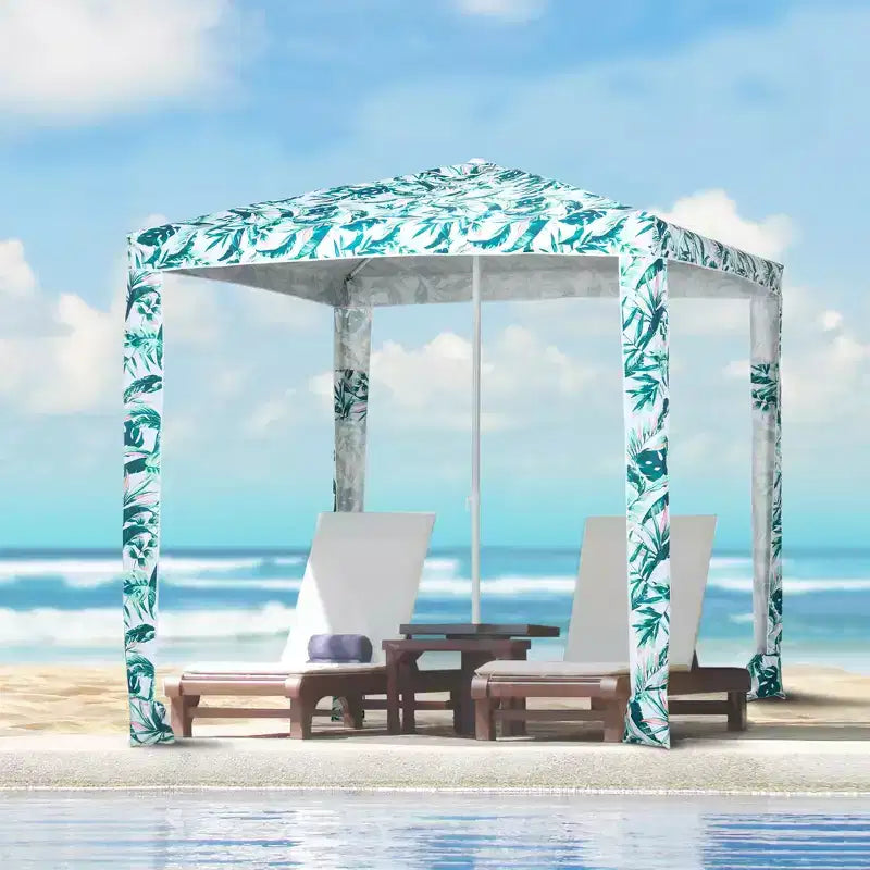 Parasol de plage rapide, parasol de 2 m à montage facile avec sacs de sable et sac de transport, protection UV50+ pour enfants et famille