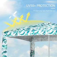 Parasol de plage rapide, parasol de 2 m à montage facile avec sacs de sable et sac de transport, protection UV50+ pour enfants et famille