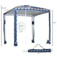 Parasol de plage rapide, parasol de 2 m à montage facile avec sacs de sable et sac de transport, protection UV50+ pour enfants et famille