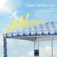 Parasol de plage rapide, parasol de 2 m à montage facile avec sacs de sable et sac de transport, protection UV50+ pour enfants et famille