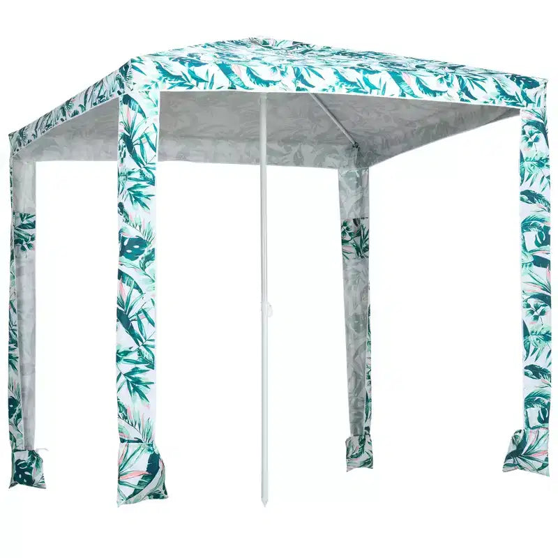 Parasol de plage rapide, parasol de 2 m à montage facile avec sacs de sable et sac de transport, protection UV50+ pour enfants et famille