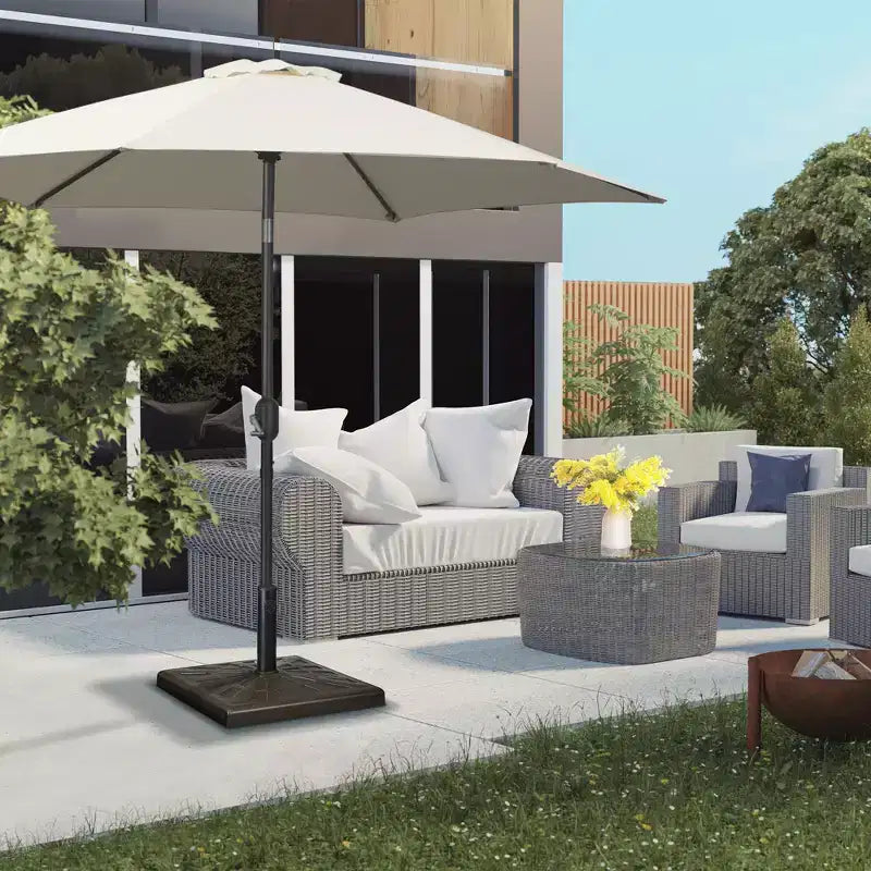 Base de parasol de patio en resine 42 lb, support de parasol carre d'extérieur 20 pour mâts de 1,26, 1,5 et 1,9 dia