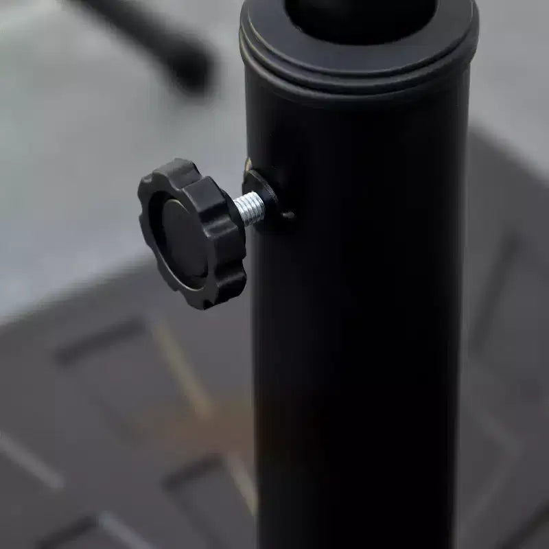 Base de parasol de patio en resine 42 lb, support de parasol carre d'extérieur 20 pour mâts de 1,26, 1,5 et 1,9 dia