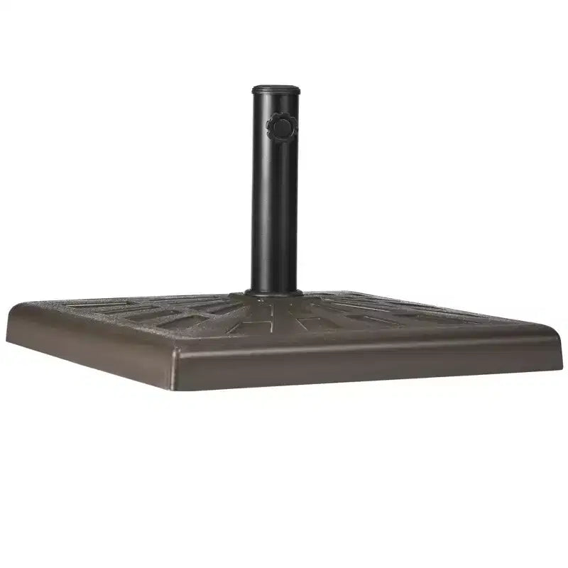 Base de parasol de patio en resine 42 lb, support de parasol carre d'extérieur 20 pour mâts de 1,26, 1,5 et 1,9 dia