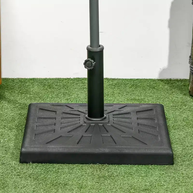 Base de parasol de patio en resine 42 lb, support de parasol carre d'extérieur 20 pour mâts de 1,26, 1,5 et 1,9 dia