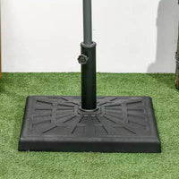 Base de parasol de patio en resine 42 lb, support de parasol carre d'extérieur 20 pour mâts de 1,26, 1,5 et 1,9 dia