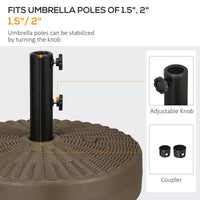 Pied de parasol pour mâts de 1,5 ou 2, base de parasol ronde à remplir pour l'extérieur, la pelouse, la terrasse.