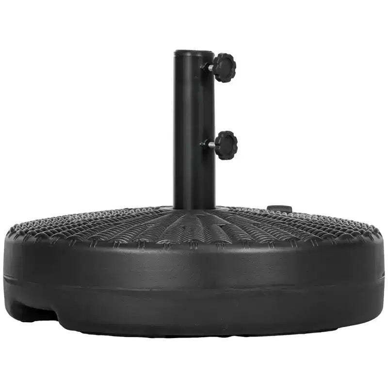 Pied de parasol pour mâts de 1,5 ou 2, base de parasol ronde à remplir pour l'extérieur, la pelouse, la terrasse.