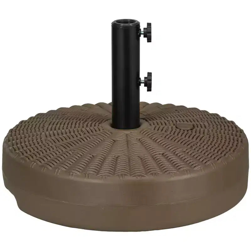 Pied de parasol pour mâts de 1,5 ou 2, base de parasol ronde à remplir pour l'extérieur, la pelouse, la terrasse.