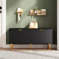 Banc à chaussures cannelé moderne COZONY 42 po avec meuble, banc à chaussures d'entrée en bois pour couloir, hall, vestibule ou porte d'entrée