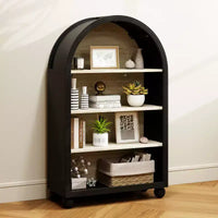 GDFStudio Sade Meuble de Rangement Moderne à 4 Niveaux, en Bois et Métal, avec Bords Sculptés, 71,1 cm