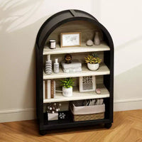 GDFStudio Sade Meuble de Rangement Moderne à 4 Niveaux, en Bois et Métal, avec Bords Sculptés, 71,1 cm