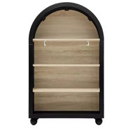 GDFStudio Sade Meuble de Rangement Moderne à 4 Niveaux, en Bois et Métal, avec Bords Sculptés, 71,1 cm
