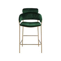 Meridian Furniture, Tabouret de comptoir en velours Yara