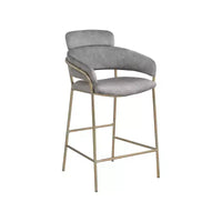 Meridian Furniture, Tabouret de comptoir en velours Yara