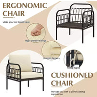 Costway Ensemble de mobilier de terrasse en rotin tressé 3 pièces, ensemble bistro de conversation d'extérieur rembourré, Marron mixte + Beige/Blanc cassé