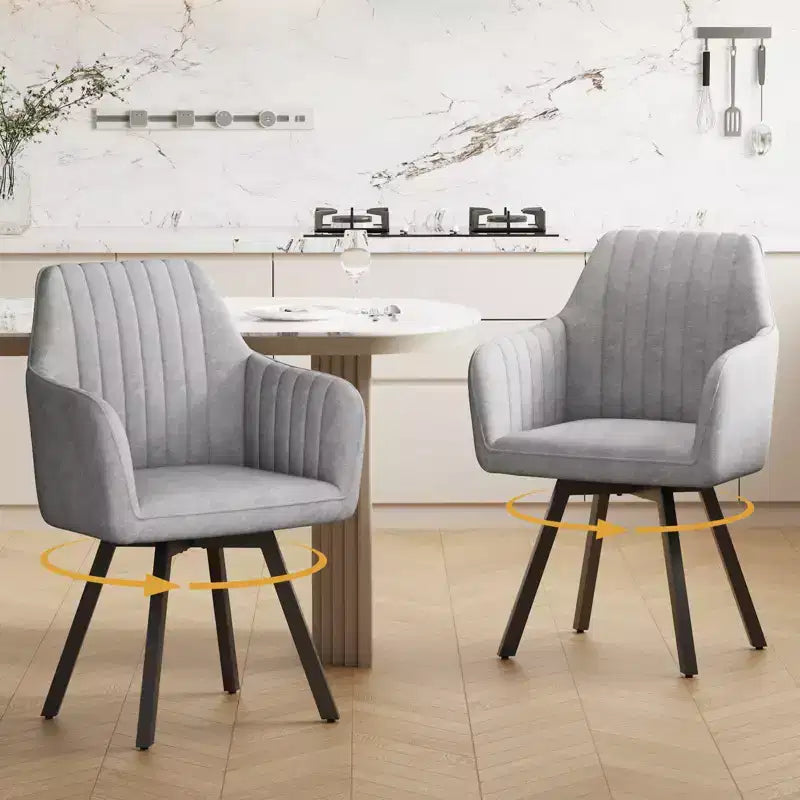 Furniliving Lot de 2 chaises de salle à manger du milieu du siècle Chaises de salle à manger rembourrées avec accoudoirs