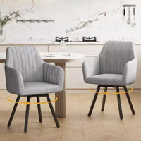 Furniliving Lot de 2 chaises de salle à manger du milieu du siècle Chaises de salle à manger rembourrées avec accoudoirs