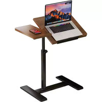 Table de chevet à hauteur réglable avec roulettes, plateau séparé, table de chevet inclinable, bureau debout mobile pour ordinateur portable, chariot avec rangement pour hôpital