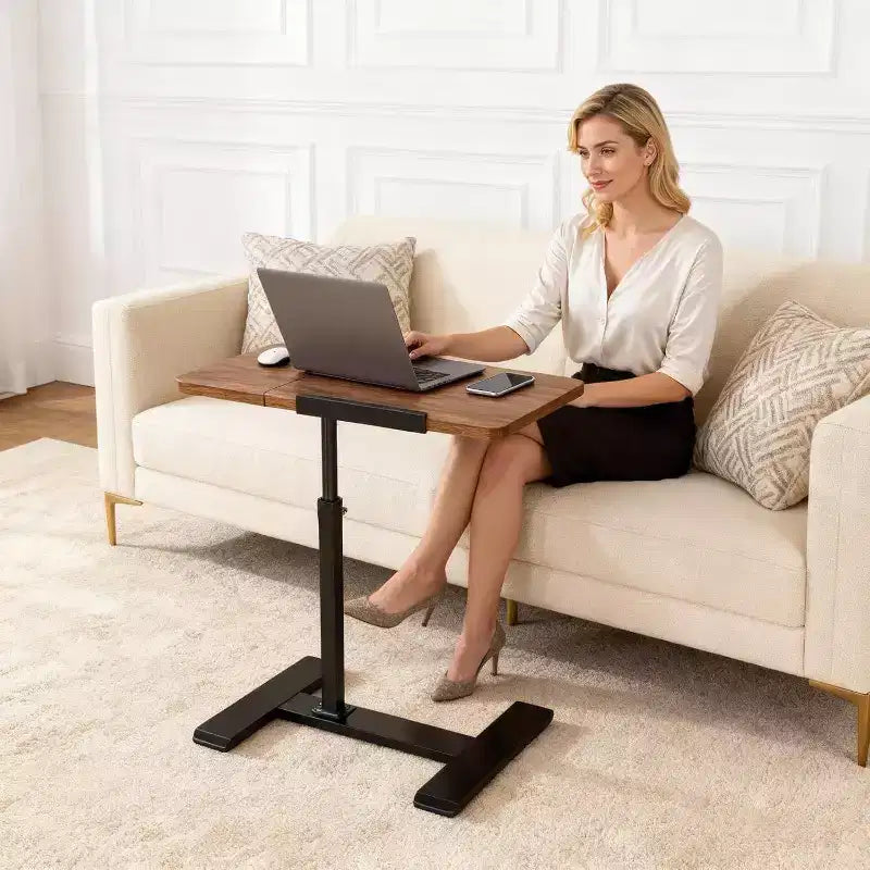 Table de chevet à hauteur réglable avec roulettes, plateau séparé, table de chevet inclinable, bureau debout mobile pour ordinateur portable, chariot avec rangement pour hôpital