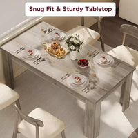 Table de salle à manger rectangulaire rustique pour 4-8, grande table de cuisine et salle à manger style farmhouse 63/71, pieds triangulaires renforcés, plateau en bois pour appartements