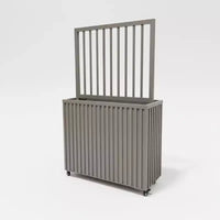 Jardinière cloison en aluminium gris-brun moderne pour espaces intérieurs et extérieurs, jardinière d'intimité avec drainage et finition durable
