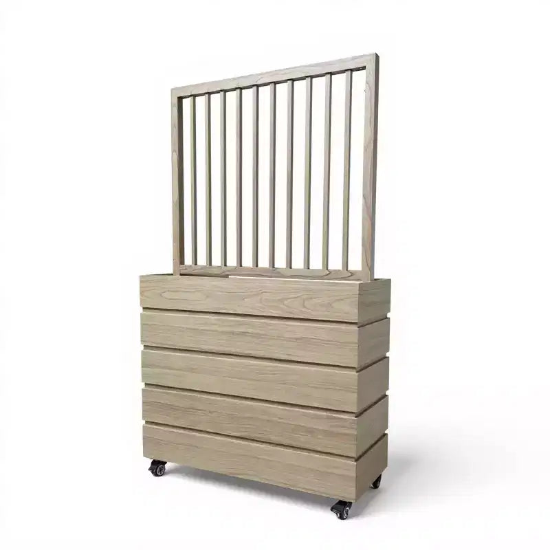 Jardinière de séparation moderne en aluminium brun cendré pour espaces intérieurs et extérieurs, jardinière d'intimité avec drainage et finition durable