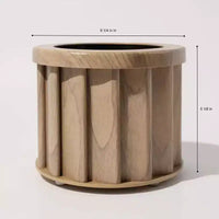 Jardinière ronde moderne en aluminium brun cendre, petite, pour interieur et extérieur, pot de fleurs texture avec drainage et finition durable