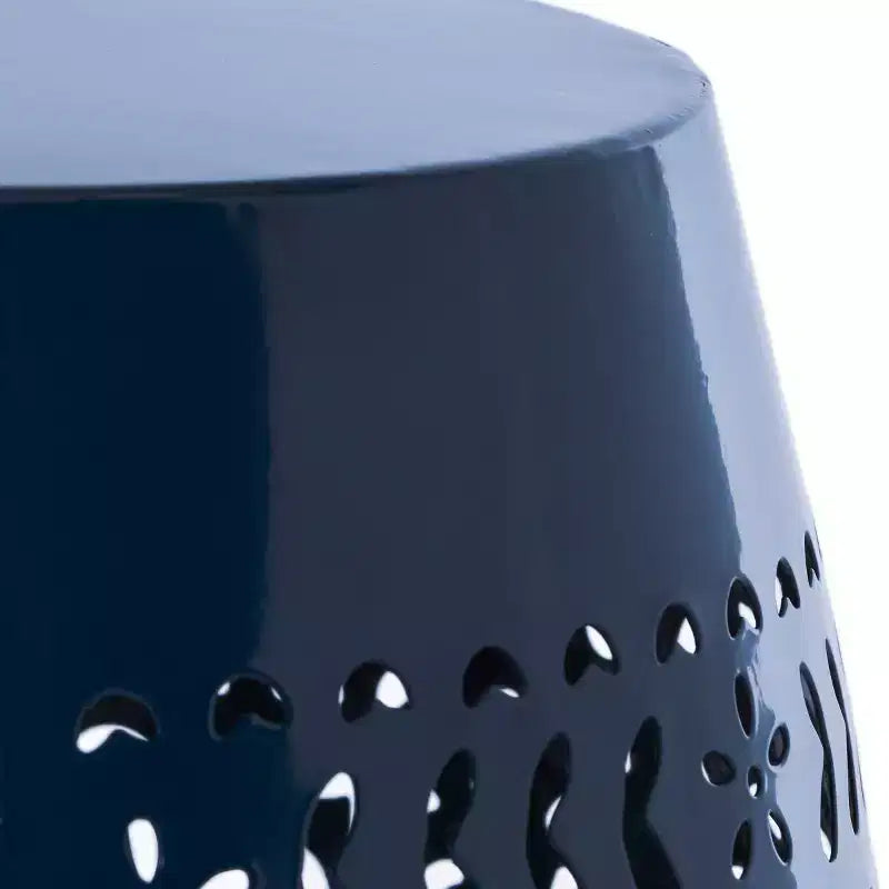 Table d'appoint en metal d'extérieur et d'interieur avec design ajoure en dentelle, table d'appoint tonneau pour patio, jardin et salon, sans montage requis - Panipeachy