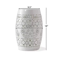 Table d'appoint en metal d'extérieur et d'interieur avec design ajoure en dentelle, table d'appoint tonneau pour patio, jardin et salon, sans montage requis - Panipeachy
