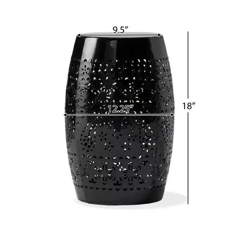 Table d'appoint en metal d'extérieur et d'interieur avec design ajoure en dentelle, table d'appoint tonneau pour patio, jardin et salon, sans montage requis - Panipeachy