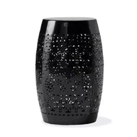 Table d'appoint en metal d'extérieur et d'interieur avec design ajoure en dentelle, table d'appoint tonneau pour patio, jardin et salon, sans montage requis - Panipeachy