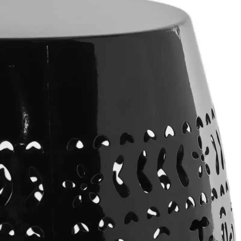 Table d'appoint en metal d'extérieur et d'interieur avec design ajoure en dentelle, table d'appoint tonneau pour patio, jardin et salon, sans montage requis - Panipeachy