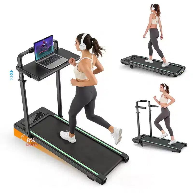 Tapis de course incliné à 15 % Sailvan, pliable, pour bureau, avec table réglable, capacité de 204 kg pour bureau à domicile