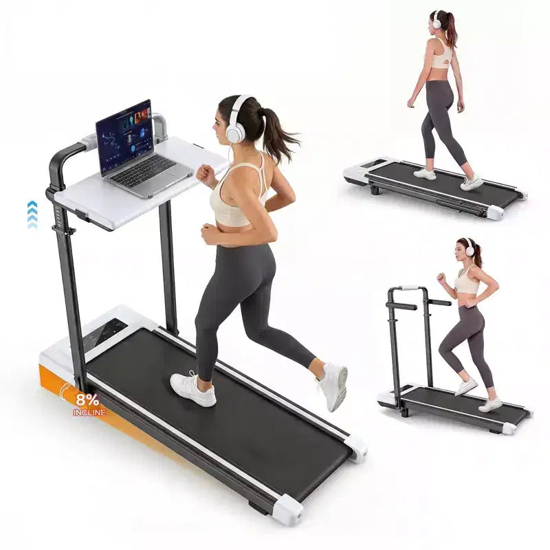 Tapis de course incliné à 15 % Sailvan, pliable, pour bureau, avec table réglable, capacité de 204 kg pour bureau à domicile