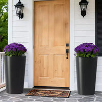 Lot de 2 jardinières carrées hautes noires pour plantes d'extérieur, pots de fleurs modernes fuselés pour porche, patio, entrée et décoration intérieure
