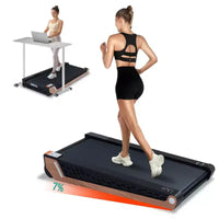 Tapis roulant portable avec inclinaison 8 niveaux, tapis de marche sous le bureau avec moteur 2.55HP, capacité 220 lbs, écran LED, design peu encombrant pour la maison et le bureau