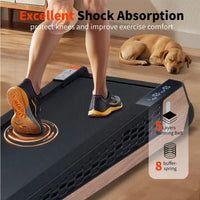 Tapis roulant portable avec inclinaison 8 niveaux, tapis de marche sous le bureau avec moteur 2.55HP, capacité 220 lbs, écran LED, design peu encombrant pour la maison et le bureau