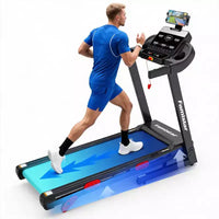 Tapis de course pliable compact pour la maison avec moteur de 3,75 CV, contrôle par application, Bluetooth, inclinaison de 10 %, capacité de 150 kg