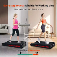 Tapis de course compact à 7 inclinaisons, tapis de marche sous le bureau avec moteur de 2,55 CV, capacité de 100 kg, écran LED, support vertical, gain de place pour un usage à domicile ou au bureau