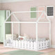 Lit en bois Luxystar avec clôture pour enfants et adolescents, Blanc