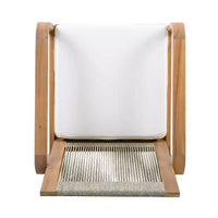 ModernLuxe Ensemble de 2 chaises de salle à manger d'extérieur, fauteuils à cadre en bois d'acacia, chaise d'appoint de patio avec dossier en corde et coussins beige hydrofuges, teck clair
