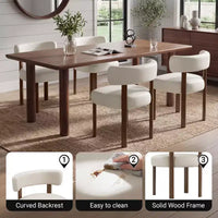 Chaises de salle à manger en similicuir Ora Maison à dossier incurvé et cadre en bois massif, chaises ergonomiques sans accoudoirs pour salon, salle à manger