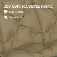 Coussin de banc balancelle d'extérieur 3 places avec dossier, attaches antiderapantes et poches laterales - beige
