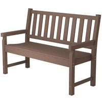Banc d'extérieur Outsunny, banc de jardin 124 cm en PEHD toutes saisons, banc de patio 2 places avec capacité de 240 kg, siège incurvé pour jardin