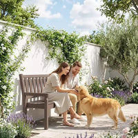 Banc d'extérieur Outsunny, banc de jardin 124 cm en PEHD toutes saisons, banc de patio 2 places avec capacité de 240 kg, siège incurvé pour jardin